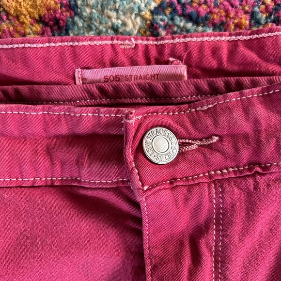 Levi’s | Women's Magenta 505 Straight Chino Pants Jeans, zip/button closure, 10 - Picture 5 of 14